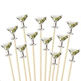 JarThenaAMCS 100Pcs Martini Cocktail Pick A Tini Bit Older Toothpick Martini Glasses Long Cocktail Appetizer Skewer for Fruit Drink Dessert Bachelorette Party Supplies