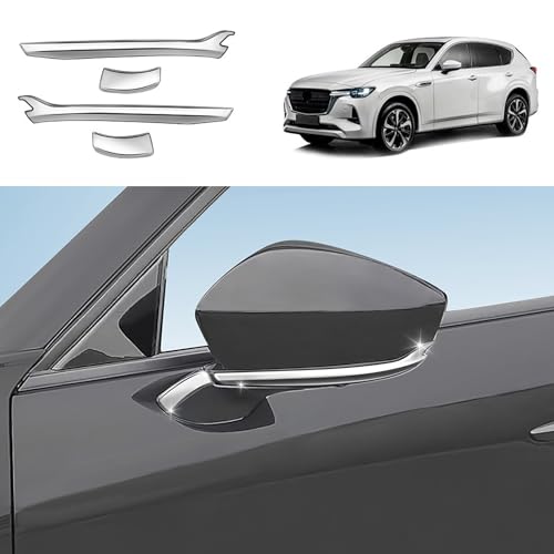 YOFAMO マツダ CX-60 ドアミラー 下部カ バー パーツ MAZDA CX-60 専用 ドア サイド ミラー カバー ガーニッシュ カスタムパーツ ドレスアップ ABS製 傷防止 耐久性のある 簡単取付 4PCS(シルバー)