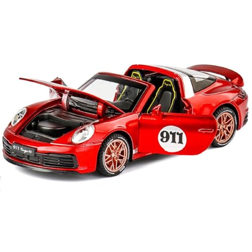 Image of Kiddie Galaxia Porsche 911 Targa 4S Toy Car 1:32 Exclusive Alloy Metal Pull Back Die-Cast Model Car with Openable Doors & Light, Music for Boys Kids