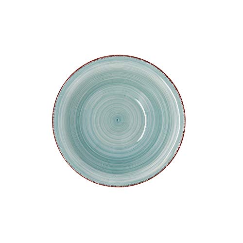 Quid Set 6 ciotole per zuppa in ceramica gres | piatti fondi turchese 18 cm, Aqua, standard