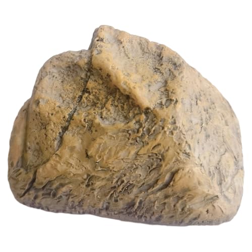 Piedra Con Compartimento Secreto - Caja secreta para guardar llaves - Roca Artificial para Geocaching - Oculta Tu Llave De Repuesto En La Piedra Al Aire Libre (Amarillo)