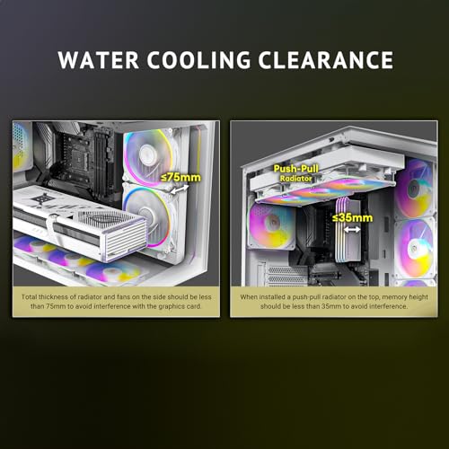 Antec C5 ARGB White, 7 x 120mm ARGB PWM Fans Included, Up to 10 Fans, Type-C 3.2 Gen 2 Port, Seamless Tempered Glass Front & Side Panels, 360mm Radiator Support, Mid-Tower ATX PC Case (ARGB White)