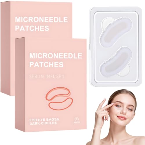 Microneedling Patches 4 Paar Microneedling Eye Patches Augenpads Hyaluron Augenpads Gegen Augenringe Tränensäcke Hyaluron Micro Needling Set Reduziert Falten Stirnfalten Zornesfalten