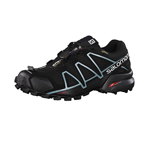 SALOMON Speedcross 4 Gore-Tex W, Zapatillas Mujer, Black Metallic Bubble Blue, 39 1/3 EU