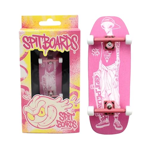 SPITBOARDS 34 mm Fingerboard Oldschool Cruiser Pro Complete Setup, bois pré-assemblé 5 couches, Pro Trucks, roues à roulement en uréthane souple 60D,...