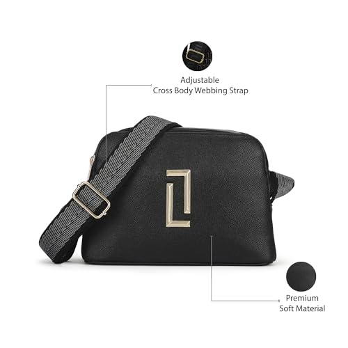 Image of Lavie Luxe Wayne 2 Comparment Medium Solid Cross Body Sling Bag | Ladies Purse Handbag | Ladies Gift
