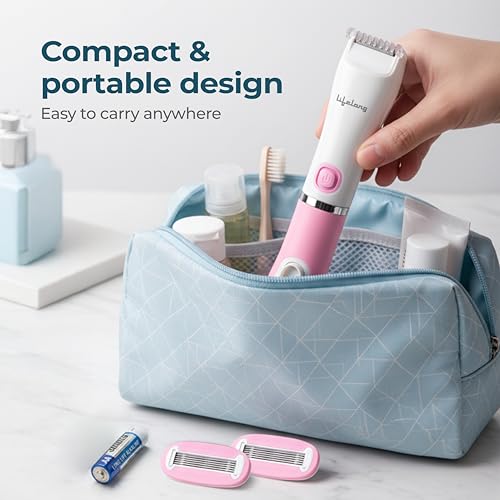 Image of Lifelong 2 In 1 Razor & Hair Trimmer for Woman | Mini Hair Remover Machine | Intimate Trimmer for Female | All in One Electric Shaver for Arms, Underarms, Legs, Bikini |Private Part, Full Body Shaver