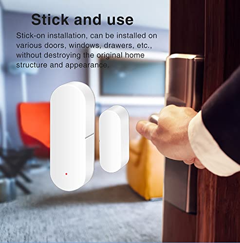 Smart Door Window Sensor: Zigbee Door Sensor With App Alerts, Wireless Contact Sensor For Home Security And Smart Home Automation, Tuya Zigbee Hub Required, Compatible With Alexa Google Home (1Pack) #TOP4