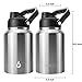 BJPKPK 64 oz Insulated Water Bottle, Dishwasher Safe Half Gallon Water Bottle with Ergonomic Handle, BPA Free Leak Proof Water Jug with Anti-slip Bottom, Stainless Steel Primary Color