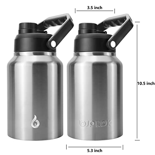 Image of BJPKPK 64oz Insulated Water Bottle, Half Gallon Stainless Steel Water Jug