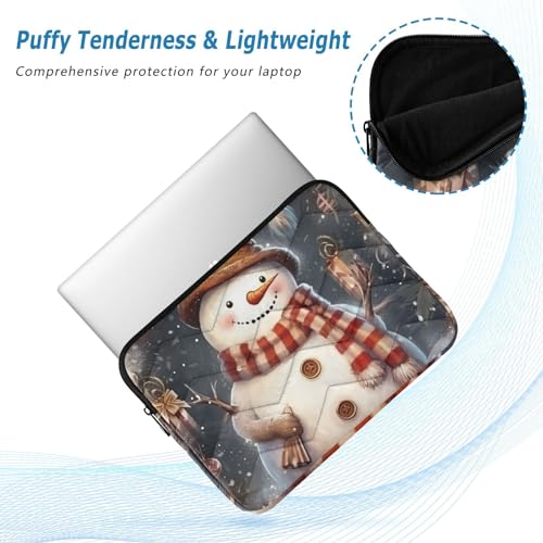 Funda para portátil de 13-14 pulgadas impermeable con diseño de muñeco de nieve miniatura 5