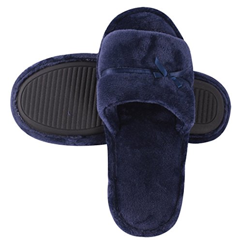 Home Slipper Open Toe Slippers Womens Soft Fuzzy Flannel Memory Foam Non-Slip Indoor Slippers3