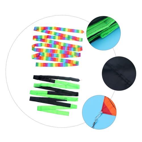BESPORTBLE 2pcs Giant Kite Tail Streamer Rainbow Kite Tails Flat Ribbon Accessories Outdoor Fun4