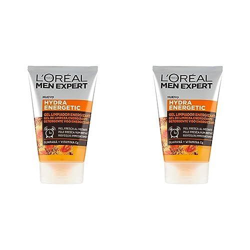 L'Oreal Paris Men Expert - Hydra Energetic gel limpiador energizante para hombres - 100 ml (Paquete de 2)