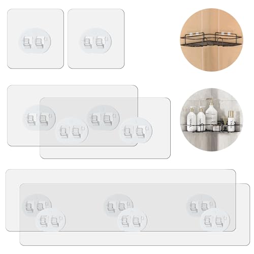 6 Stück Dusch Caddy Klebe Ersatz, Wasserfeste Duschklebestreifen selbstklebende Wandhalterung ohne Bohren für Eckregalkorb Badezimmer-Aufbewahrungsregale Küchenregale und Seifenhalter