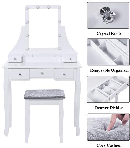 ANWBROAD Tavolo Cosmetici LED Vanity toeletta