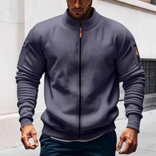 Winter Coats for Men Full Zip Sweatshirts Casual Stand Collar Workout Jackets Outdoor Lightweight Athletic Coat2