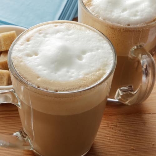 Set of 4 Unbreakable Polycarbonate Beakers with handle for Juices / Hot Drinks / Cafe Latte / Mocha / Tea Infusions / Irish Coffee / Mulled wine glasses. Ideal for kids (300ml / 10.6oz). Stackable. by AIOS – Image 5