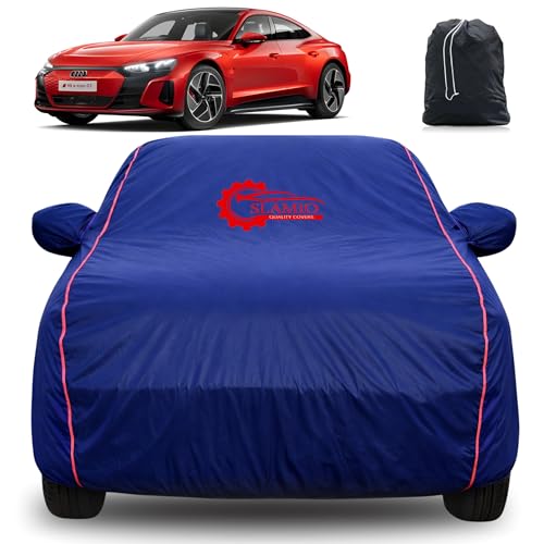 Image of 100% Waterproof Car Cover for Audi RS e-tron GT | All-Weather, Dustproof & UV Protection | Heavy-Duty 3-Layer Fabric | Custom Fit with Mirror & Antenna Pocket | Navy Blue