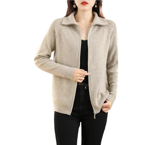 Women's Winter Knitted Cardigan Long Sleeve Zip Up Sweater Jacket Casual Outerwear Warm Coat