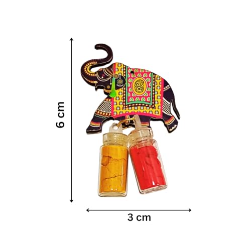 Image of Sri Yagnaa - Elephant MDF Pasupu Kumkum - Return Gifting Pasupu Kumkum - MDF Haldi Kumkum Gifting - Pasupu Kumkum for Thamboolam - Return Gifting - Handicrafted Pasupu Kumkum (Elephant)