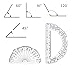 180 Grad Winkelmesser, Kunststoff Geometrie Goniometer, Durchsichtig Winkelmessung Messwerkzeug für Schule und Büro, 15cm und 10cm (2 Stück)