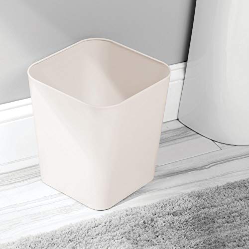 mDesign - Prullenmand - afvalbak voor elke kamer - voor afval of oud papier - duurzaam metaal - crème - Afbeelding 3