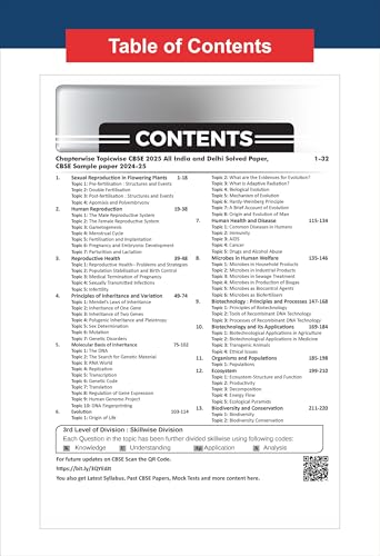 Image of 30 New Syllabus Chapter-wise, Topic-wise & Skill-wise CBSE Class 12 Biology Previous Year Solved Papers (2013 - 2025) & Sample Papers (2022 - 2025) 3rd Edition | PYQs for 2026 Exam