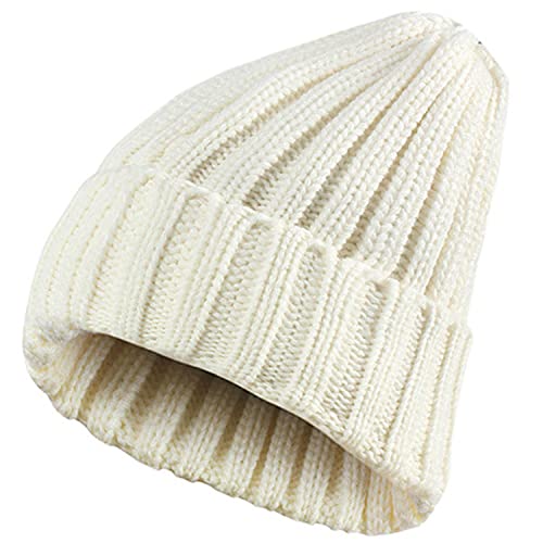 BRGUR Womens Beanie Winter Hat,Warm Chunky Cable Knit Hats,Soft Stretch Thick Cute Knitted Cap for Cold Weather, Gorro de invierno para mujer,Gorros de punto gruesos y cálidos, Beige, Knitted Hat Cover