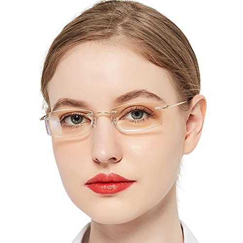 OCCI CHIARI Reading Glasses 3.0 For Women Blue light Reader with Titanium Frameless 1.0 1.25 1.5 1.75 2.0 2.25 2.5 2.75 3.0 3.5 4.0 5.0 6.0