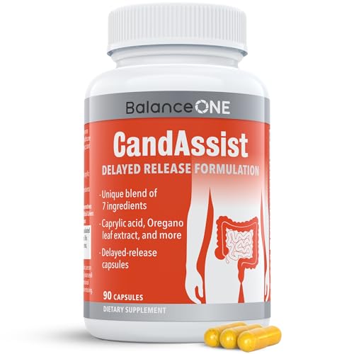 Balance ONE Candida Cleanse & Detox Supplement for Women & Men – Yeast Support with Caprylic Acid, Oregano, Berberine & Undecylenic Acid – 90 Delayed Release Capsules – CandAssist
