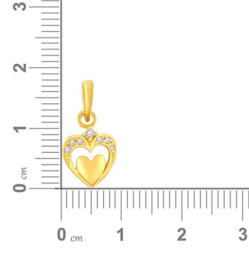 Image of Malabar Gold & Diamonds Heart Pendant for Women 22k Gold | 22 kt (916) BIS Hallmark Gold Pendant for Birthday, Wedding, Anniversary & Valentine's Day Gift