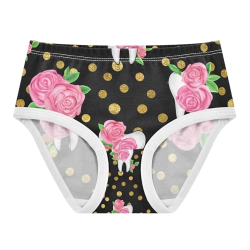 Pink Roses Tooth Gold Polka Dots Toddler Girls's Underwear 2T 202c1338