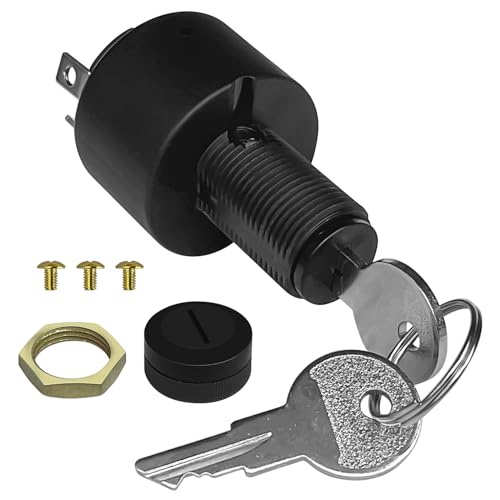 MP39780 Boat Ignition Key Switch Marine Off Run Start Starter Switch Corrosion Resistant Marine Starter Switch with Brass Back Up Nut