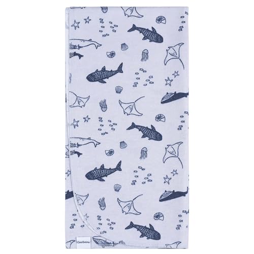 Image of Gerber Unisex Baby 100% Cotton Flannel Receiving Blankets 30x30 Inches (Pack of 16), Coastal Calm, One Size