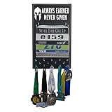 Running On The Wall - Race Bib and Medal Display Rack- Wall Mounted Sports Medal Holder and Hanger...
