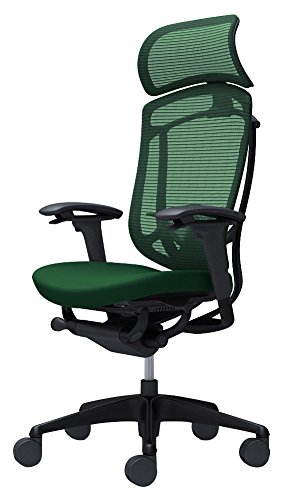 オカムラ オフィスチェア コンテッサ セコンダ 可動肘 エクストラハイバック 座:クッション ダークグリーン CC87MS-FPD5
