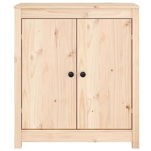 vidaXL Solid Wood Pine Sideboards - Vintage Farmhouse Style, 2pcs Set with Ample Storage Space, Untreated Wooden Finish, 70x35x80 cm, Perfect for Living Room and Bedroom - Image 5