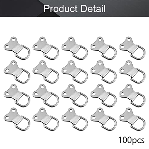 Image of MroMax 100PCS Ring Picture Frame Buckle 1.42 inch x 0.87 inch Silver Tone Assortment Kit for Home Decoration Picture Frames Photo Hanging Solutions