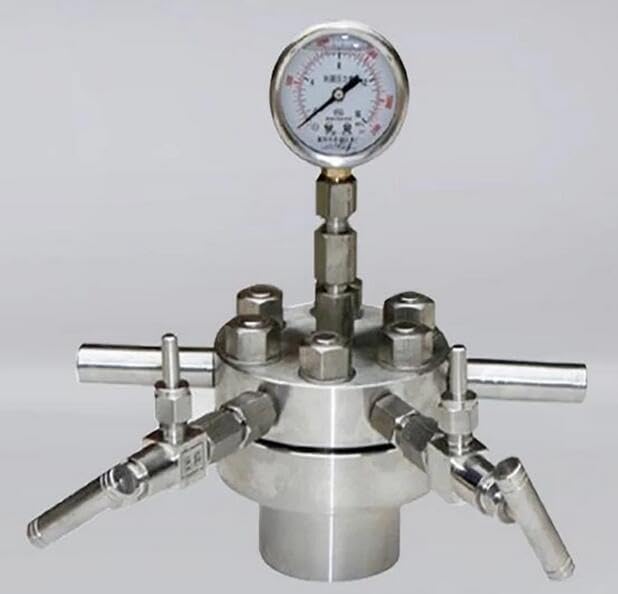 Stainless Steel High Pressure Reactor, Hydrogenation Kettle Laboratory Vacuum High Temperature Hydrogenation Tank (1000ml)
