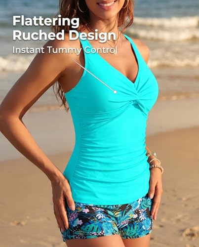 Image of Talisea Womens Tankini Bathing Suits with Skirt Two Piece Tummy Control Swimsuits Ladies Swimwear