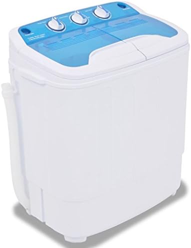 Festnight Mini Lavadora con 2 Tambores - Color de Azul y Blanco M...