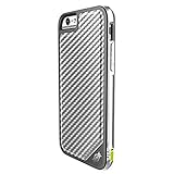 X-Doria iPhone 6S/6 Defense Lux [Military Grade Drop Tested] TPU & Aluminum Premium Protective Case-Silver Carbon Fiber