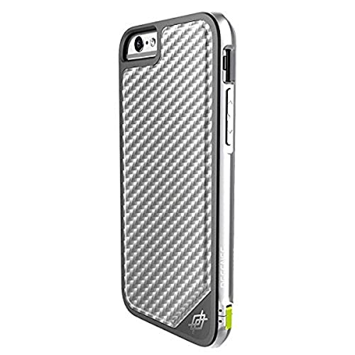 X-Doria iPhone 6S/6 Defense Lux [Military Grade Drop Tested] TPU & Aluminum Premium Protective Case-Silver Carbon Fiber