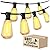 DAYBETTER Outdoor String Lights 50FT Waterproof LED Edison Outside Lights, 2200K 17 Shatterproof ST38 Bulbs, Hanging Umbrella Lights for Garden Camping Patio Porch Backyard Deck Balcony