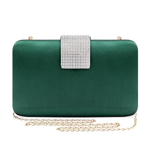 Image of Satin Rhinestones Evening Bags Party Bridal Clutch Purse For Women Prom Clutch