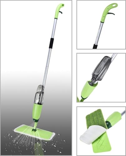 Image of Spray Mop for Floor Cleaning with Water Spray 360 Rotating Head Microfiber Washable Pad Flat Mop for Tiles Marble Wooden Floors