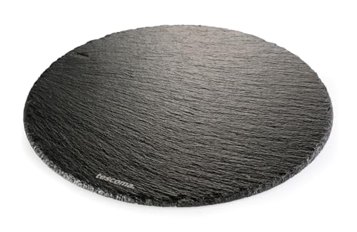 Tescoma 428830 GrandChef - Piatto in ardesia naturale, Con piedini antiscivolo, Nero, ∅30 cm