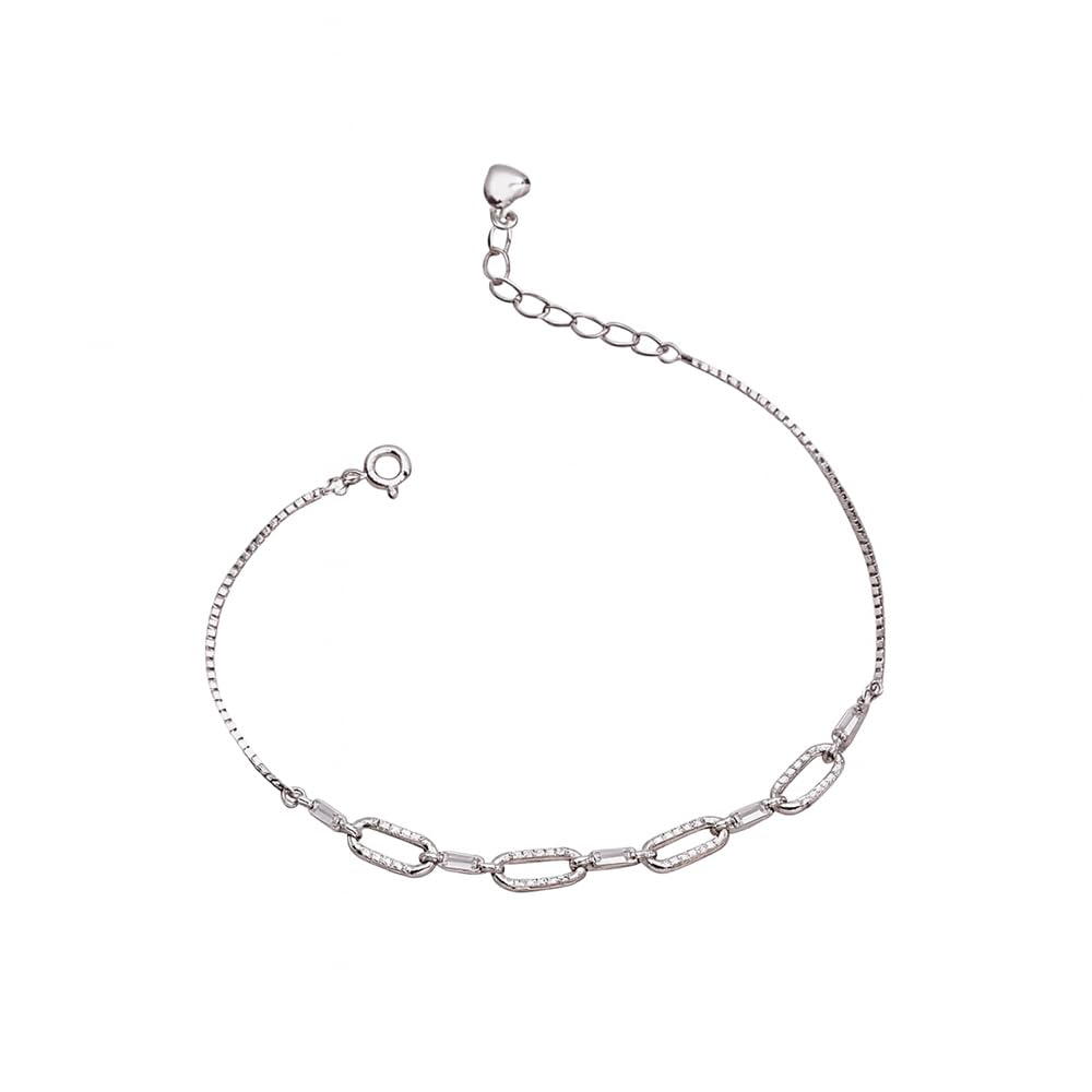 Silver Forever Linked Paperclick Bracelet-image-19