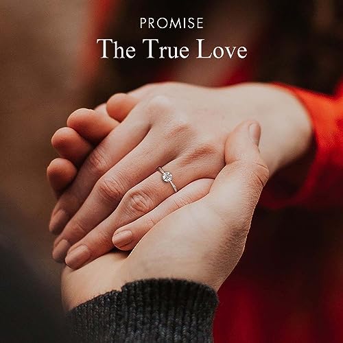 KRKC&CO Moissanite Rings for Women, 0.5-2.0 CT Engagement Rings, D Color VVS1 Clarity, White Gold Plated S925 Sterling Silver, Promise3